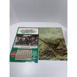 1973 + 1980 Coca Cola Coke Advertising Calendar Bird Vintage Original Rare